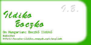 ildiko boczko business card