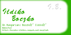 ildiko boczko business card